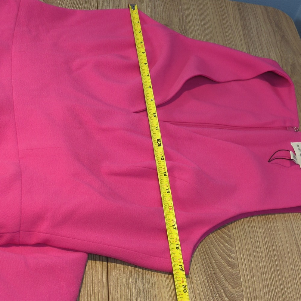Dress the Population Catalina V Neck Fit and Flair Dress XL Bright Fuschia Party - Picture 6 of 9